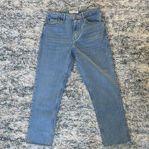 Topshop Light Blue Straight Jeans